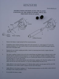 SME 3009,3012, Coupling Rubbers(NOS) & Service Sheet  